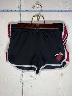 NBA Ultra Game Miami Heat Women's Mesh Lounge Booty Shorts - Black/Red
